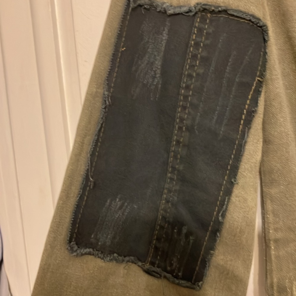 Free people cropped military style distressed jacket women’s olive green XS - Picture 7 of 10